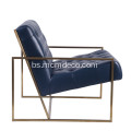 Tanka stolica za sjedenje sa taftastim okvirom od nehrđajućeg čelika